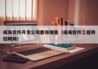 威海软件开发公司都有哪些（威海软件工程师招聘网）