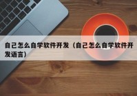 自己怎么自学软件开发（自己怎么自学软件开发语言）