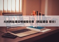 火的网站建设明细报价表（网站建设 报价）