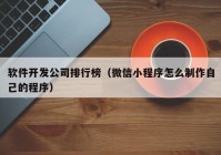 软件开发公司排行榜（微信小程序怎么制作自己的程序）