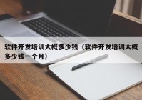 软件开发培训大概多少钱（软件开发培训大概多少钱一个月）