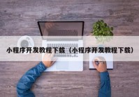 小程序开发教程下载（小程序开发教程下载）