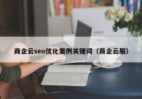 商企云seo优化案例关键词（商企云服）