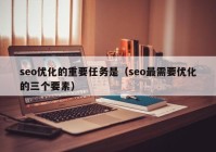 seo优化的重要任务是（seo最需要优化的三个要素）