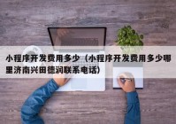 小程序开发费用多少（小程序开发费用多少哪里济南兴田德润联系电话）