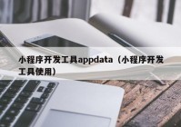 小程序开发工具appdata（小程序开发工具使用）