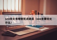 seo优化有哪些优点缺点（seo主要优化什么）