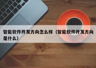 智能软件开发方向怎么样（智能软件开发方向是什么）