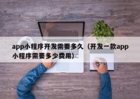 app小程序开发需要多久（开发一款app小程序需要多少费用）