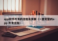 app软件开发的流程及步骤（一套完整的app 开发流程）