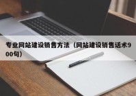 专业网站建设销售方法（网站建设销售话术900句）