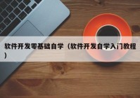 软件开发零基础自学（软件开发自学入门教程）