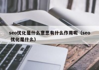 seo优化是什么意思有什么作用呢（seo 优化是什么）