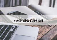 seo优化排名的简单介绍